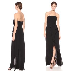 NWT Halston Heritage Strapless Ruffle Front Gown